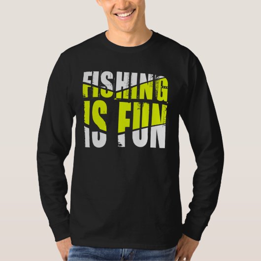 魚釣りはおもしろい Tシャツ (正面)