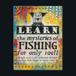 魚釣りはがきの謎 – おもしろい Vintage Ad ポストカード<br><div class="desc">想像おもしろい魚釣りの秘学解に再ヴィンテージ広告</div>