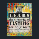 魚釣りはがきの謎 – おもしろい Vintage Ad ポストカード<br><div class="desc">想像おもしろい魚釣りの秘学解に再ヴィンテージ広告</div>