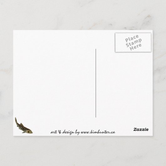 魚釣りはがきカスタムさけ魚絵はがき ポストカード (裏面)