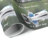 魚釣りはグッドデイおもしろい漁師引用文 ラッピングペーパー (ロールコーナー)