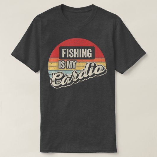 魚釣りはマイカーディオヴィンテージレトロ漁師フィッシュ Tシャツ (デザイン正面)
