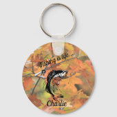 魚釣りはライフパーソナライズされたロッドリールのラインフック キーホルダー (正面)