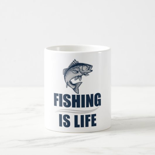 魚釣りは命 コーヒーマグカップ (中央)