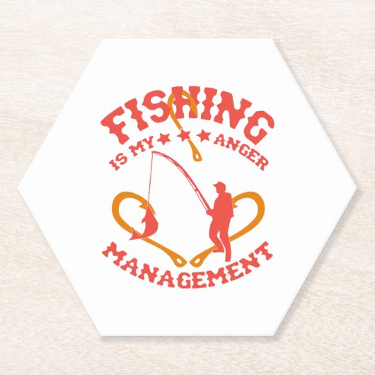 魚釣りは怒りの管理 ペーパーコースター (正面)