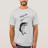 魚釣りは生魚棒リールラインフック Tシャツ (正面)