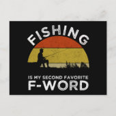 魚釣りは私お気に入りのの2番目のFワード ポストカード (正面)