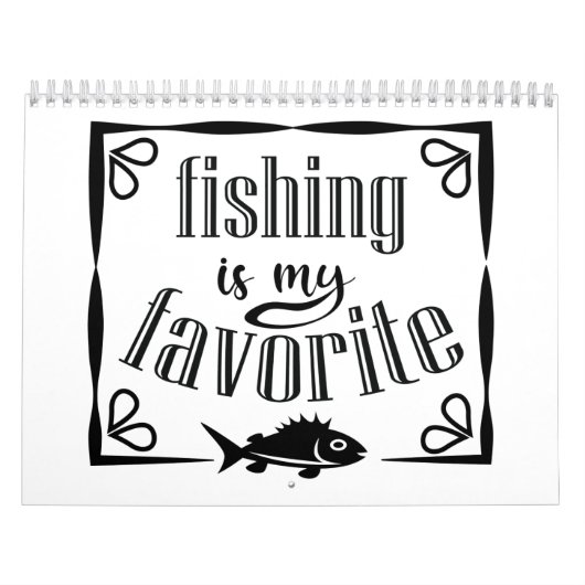 魚釣りは私のお気に入りの引用文 カレンダー (カバー)