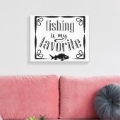 魚釣りは私のお気に入りの引用文 キャンバスプリント (インサイチュ (リビング))