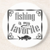 魚釣りは私のお気に入りの引用文 コースター (正面)