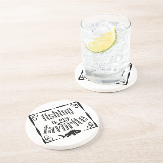 魚釣りは私のお気に入りの引用文 コースター (側面)
