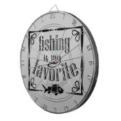 魚釣りは私のお気に入りの引用文 ダーツボード (正面右)