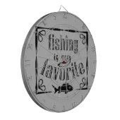 魚釣りは私のお気に入りの引用文 ダーツボード (正面左)