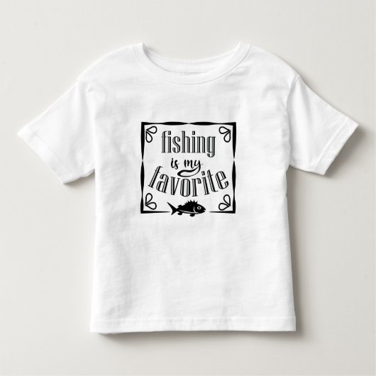魚釣りは私のお気に入りの引用文 トドラーTシャツ (正面)