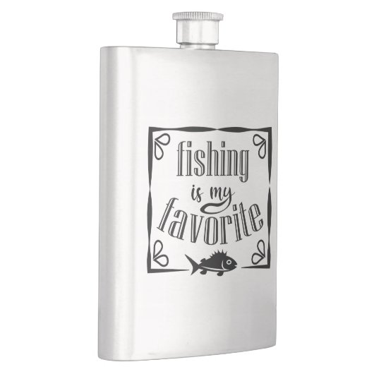 魚釣りは私のお気に入りの引用文 フラスク (右)