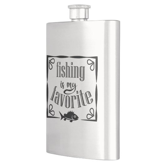魚釣りは私のお気に入りの引用文 フラスク (左)