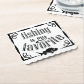 魚釣りは私のお気に入りの引用文 ペーパーコースター (アングル)