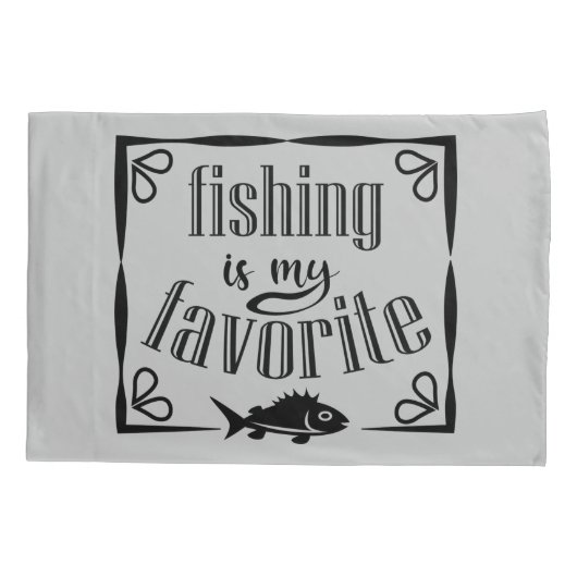 魚釣りは私のお気に入りの引用文 枕カバー (裏面)