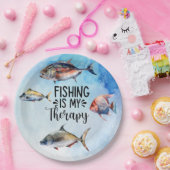 魚釣りは私のセラピーナプキン ペーパープレート (パーティー)