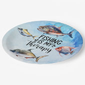 魚釣りは私のセラピーナプキン ペーパープレート (アングル)