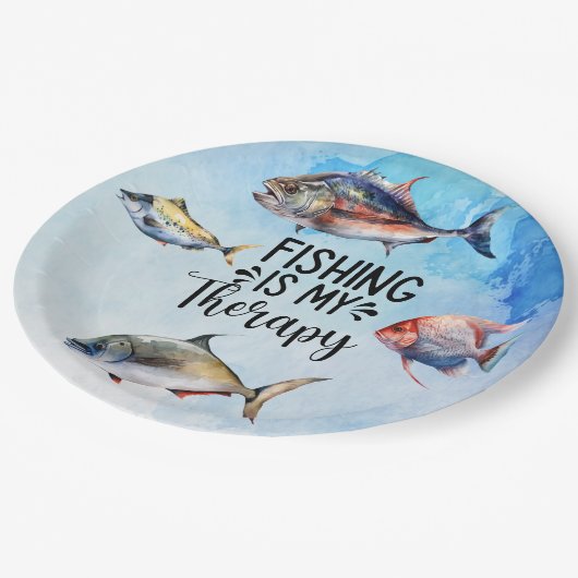 魚釣りは私のセラピーナプキン ペーパープレート (アングル)
