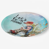 魚釣りは私のセラピー ペーパープレート (アングル)