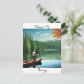 魚釣りは私のセラピー ポストカード (スタンド正面)