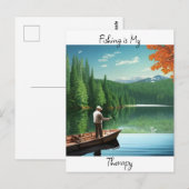 魚釣りは私のセラピー ポストカード (正面/裏面)