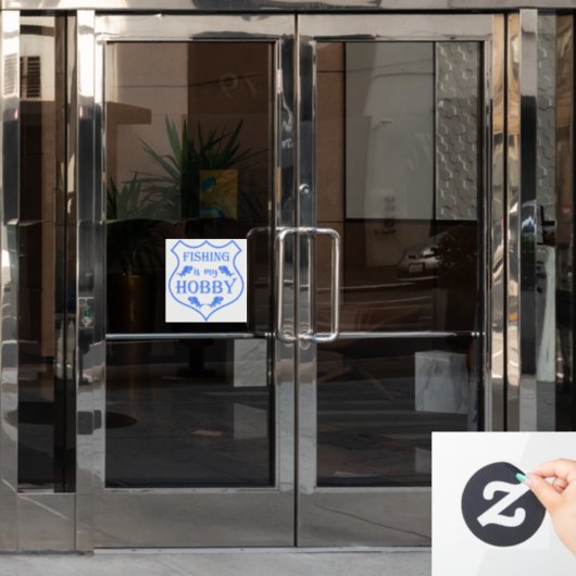 魚釣りは私のホビーシールド引用文オンクレスト ウィンドウサイン (オフィスドア)