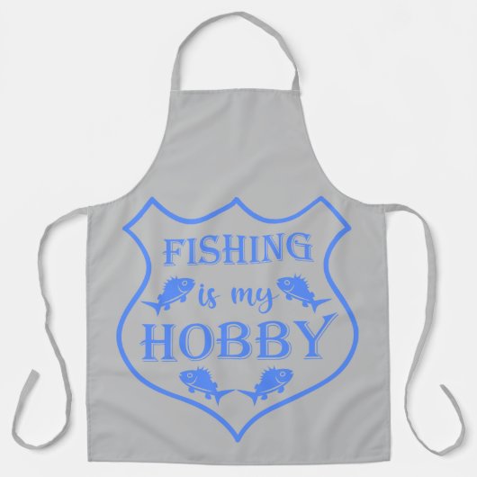魚釣りは私のホビーシールド引用文オンクレスト エプロン (正面)
