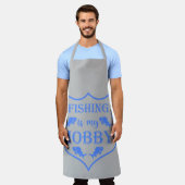 魚釣りは私のホビーシールド引用文オンクレスト エプロン (着用した状態)