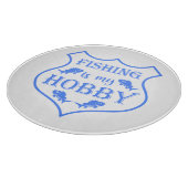 魚釣りは私のホビーシールド引用文オンクレスト カッティングボード (角)