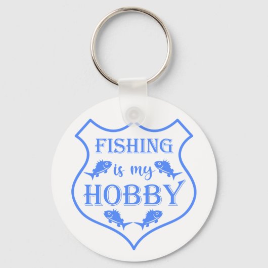 魚釣りは私のホビーシールド引用文オンクレスト キーホルダー (正面)