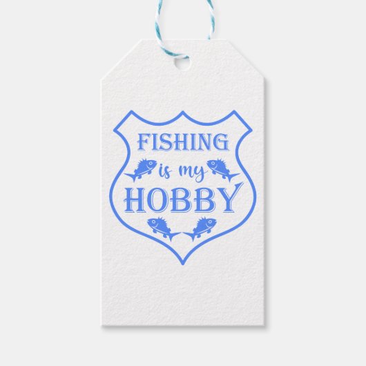 魚釣りは私のホビーシールド引用文オンクレスト ギフトタグ (正面)