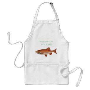 魚釣りは私のライフメンズパパキッチンエプロン スタンダードエプロン