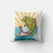 魚釣りは私の人生だ クッション (正面)