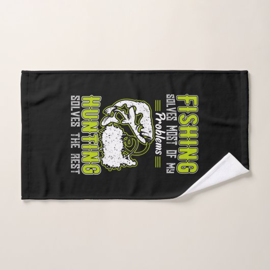 魚釣りは私の問題のほとんどを解決する ハンドタオル (ハンドタオル)