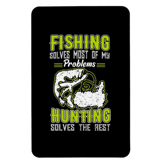 魚釣りは私の問題のほとんどを解決する マグネット (縦)
