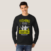 魚釣りは私の問題の半分を解決狩りは Tシャツ (正面フル)