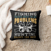 魚釣りは私の問題の大部分を解決狩りは クッション (ブランケット)