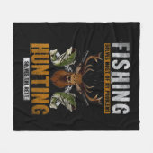 魚釣りは私の問題の大部分を解決狩りは フリースブランケット (正面(横))