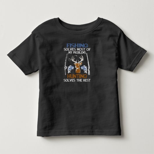 魚釣りは私の問題の大部分を解決狩り トドラーTシャツ (正面)