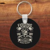 魚釣りは私の問題の大部分を解決Tシャツ狩り キーホルダー (正面)