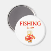 魚釣りは私の幸せ マグネット (正面/裏面)