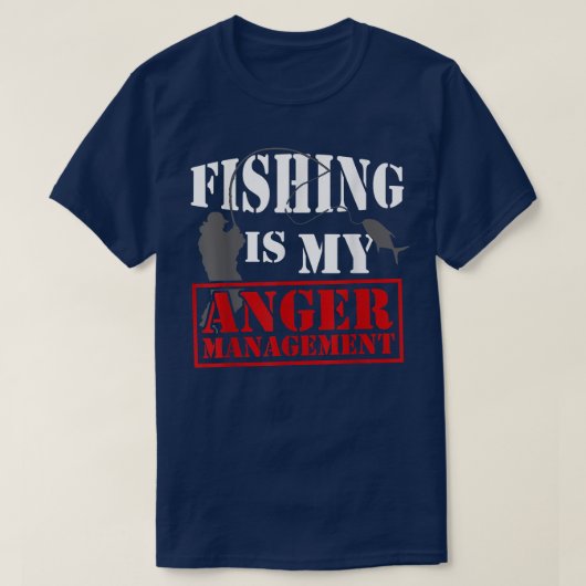 魚釣りは私の怒りの管理おもしろい漁師Fisである Tシャツ (デザイン正面)