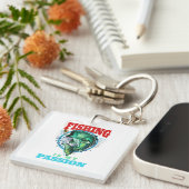 魚釣りは私の情熱、ヴィンテージ魚釣りギフトアイディア キーホルダー (正面右)