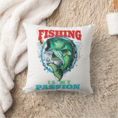 魚釣りは私の情熱、ヴィンテージ魚釣りギフトアイディア クッション (ブランケット)