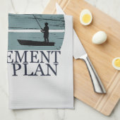 魚釣りは私の退職計画ヴィンテージ キッチンタオル (四つ折り)