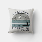 魚釣りは私の退職計画ヴィンテージ クッション (正面)