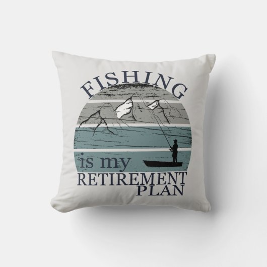 魚釣りは私の退職計画ヴィンテージ クッション (正面)